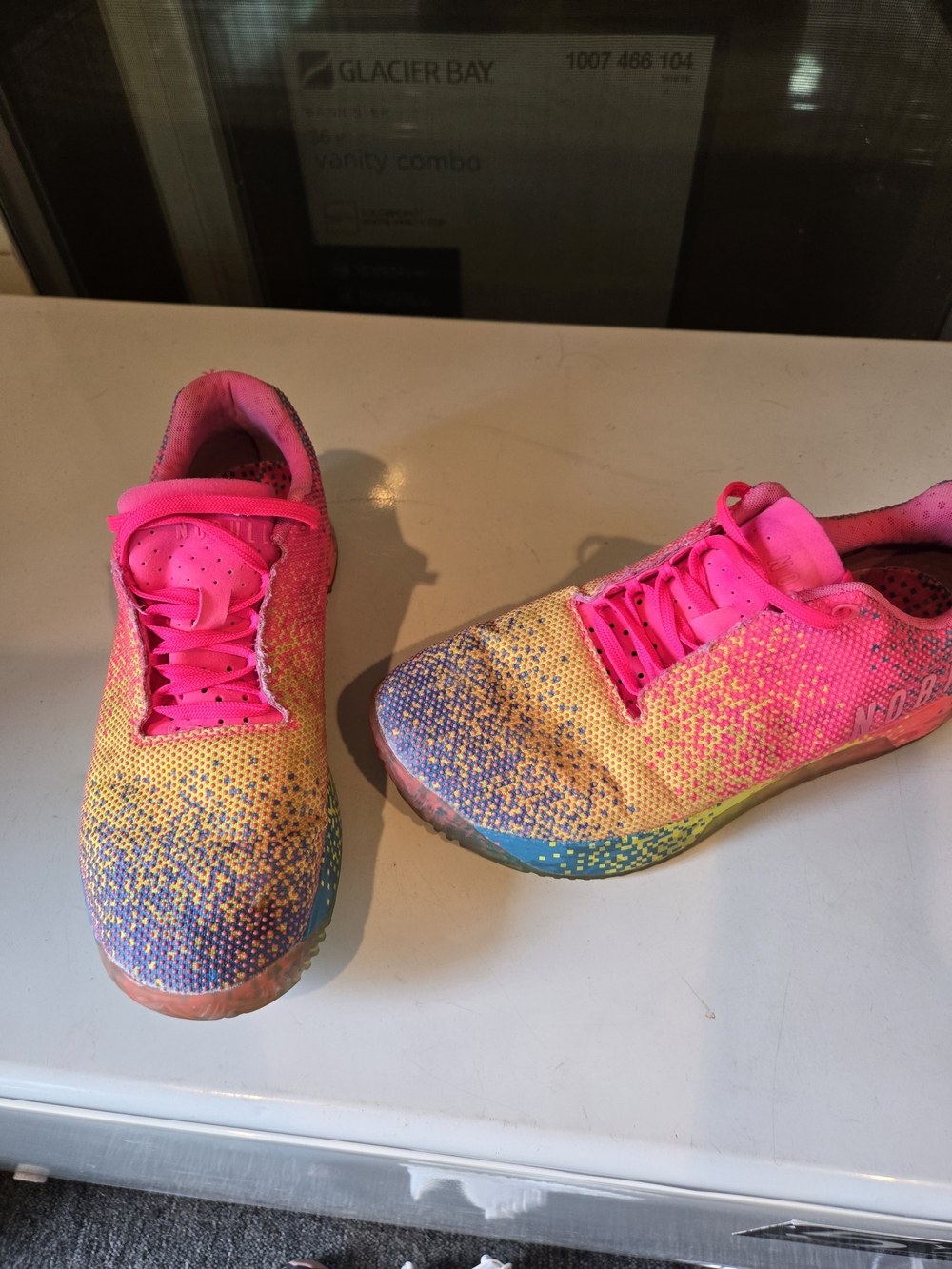 Mens Nobull Multicolor Athletic Sneakers - Pink & Yellow